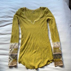 Free People Bohemian Thermal Long Sleeve Top